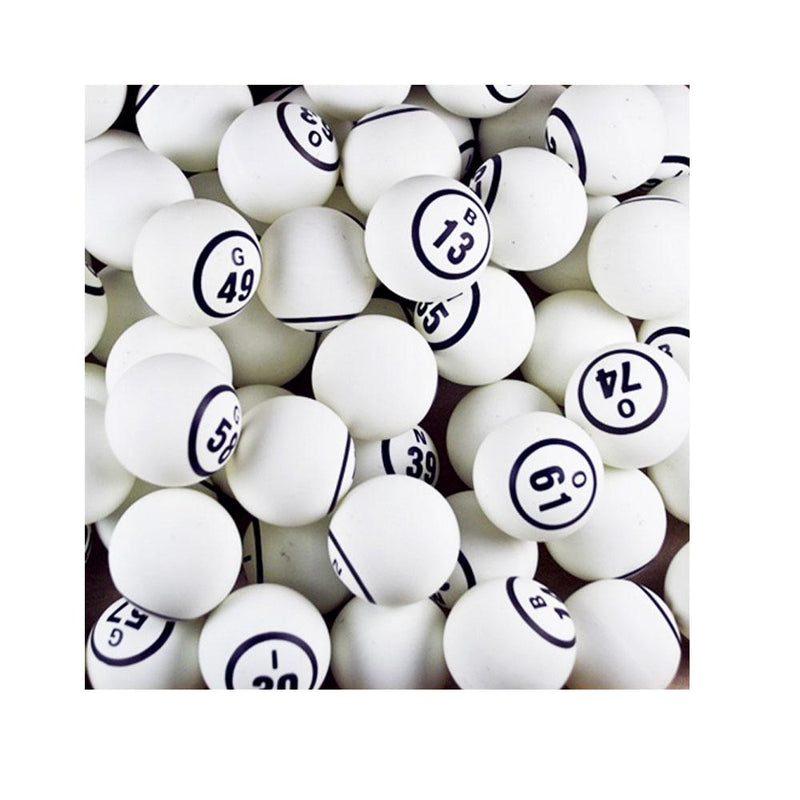 Large Bingo Ball Set, (Non Coated) Single Number ( Approx. 1.7") - White