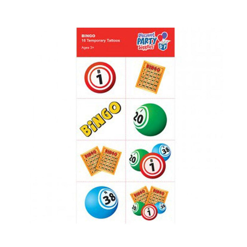 Bingo Temporary Tattoos (Pkg of 16)